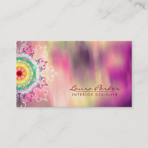 Carte De Visite Damask Mandala Aquarelle Artiste élégant Vintage