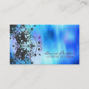 Carte De Visite Damask Mandala Aquarelle Artiste élégant Vintage