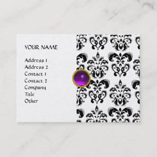 Carte De Visite DAMASK MON RUBY perle d'or gris violet clair