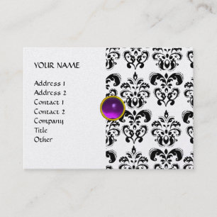 Carte De Visite DAMASK MON RUBY violet gris noir platine