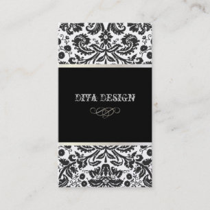 Carte De Visite Damassé baroque /black + blanc