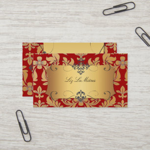 Carte De Visite Damassé baroque/rouge de PixDezines