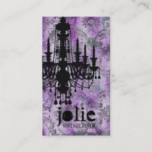 Carte De Visite Damassé de gris de rose de lustre de la