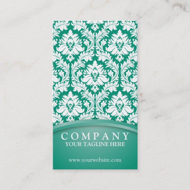 Carte De Visite Damassé de vert vert (Devant)