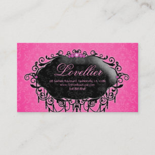 Carte De Visite Damassé élégante de noir de rose de bijoux de m