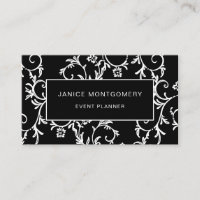Damassé florale chic noire et blanche
