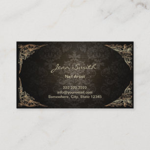 Carte De Visite Damassé foncée encadrée par cru de salon de clou