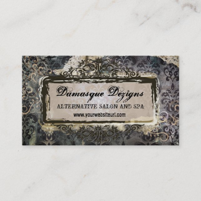 Carte De Visite Damassé grunge patinée (Devant)