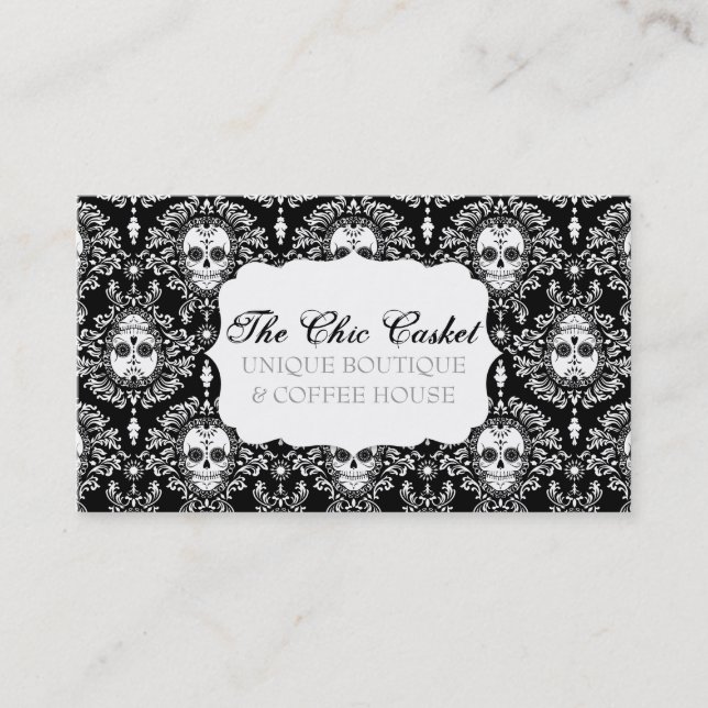 Carte De Visite Damassé morte - coutume chic Bizcards de crânes de (Devant)