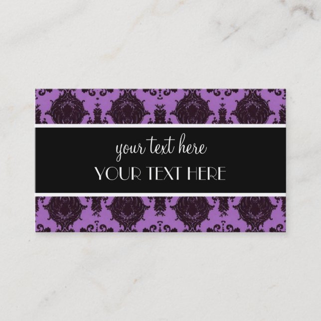 Carte De Visite Damassé pourpre (Devant)