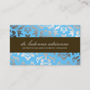 Carte De Visite Damassé Teal de 311 Ladonna métallique