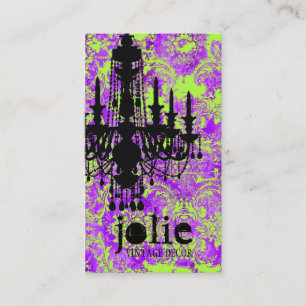 Carte De Visite Damassé violette chaude de lustre de la