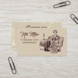 Carte De Visite dame boit du thé