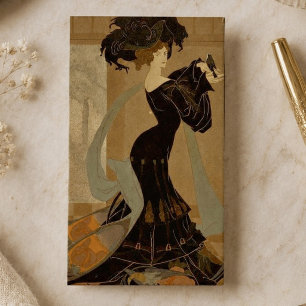Carte De Visite Dame élégante Art Nouveau