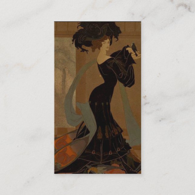 Carte De Visite Dame en noir (Devant)