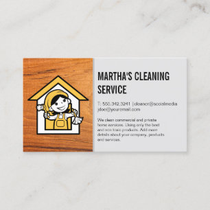 Carte De Visite Dame plus propre   Services de tenue de maisons