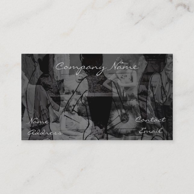 Carte De Visite Dames élégantes de mode dans le gris (Devant)