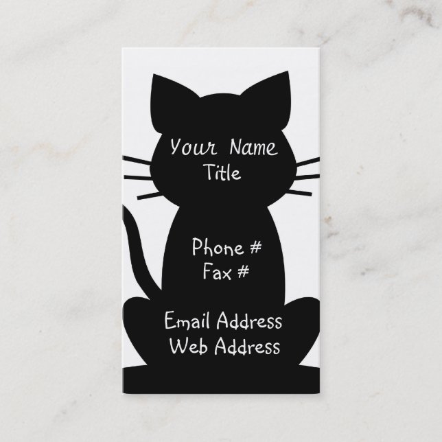 Carte de visite d'amoureux de les chats (Devant)