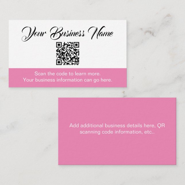 Carte de visite d'analyse de code QR (Devant / Derrière)