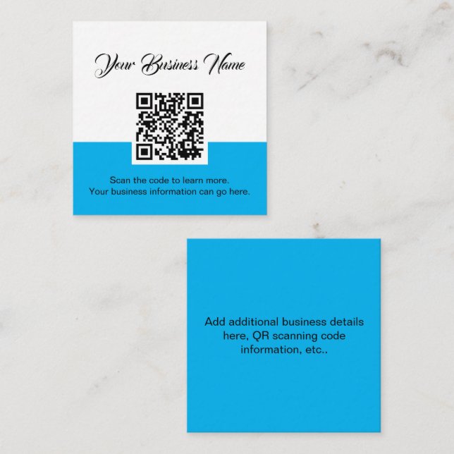 Carte de visite d'analyse de code QR (Devant / Derrière)