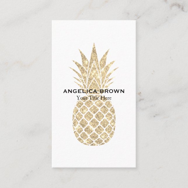 Carte de visite d'ananas Faux Parties scintillant (Devant)