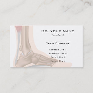 Carte de visite d'anatomie de pied
