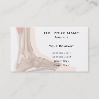 Carte de visite d'anatomie de pied