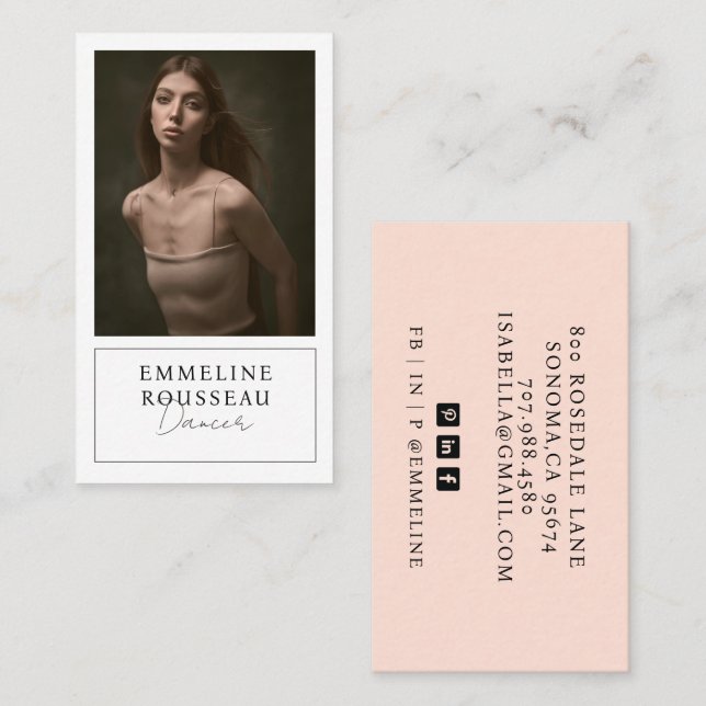 Carte De Visite Dancer Model Photo  (Devant / Derrière)