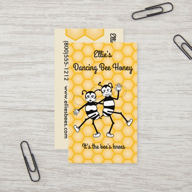 Carte de visite Dancing bee miel (Devant/Arrière en situation)