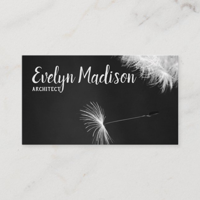Carte De Visite Dandelion sur le Arrière - plan noir (Devant)