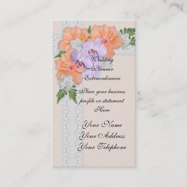 Carte de visite d'angle floral (Devant)