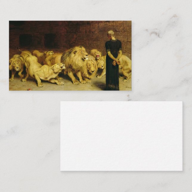 Carte De Visite Daniel in the Lions' Den, 1872 par Briton Riviere (Devant / Derrière)