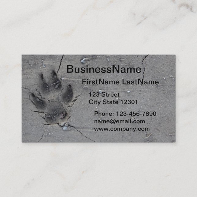 carte de visite d'animal familier d'empreinte de (Devant)
