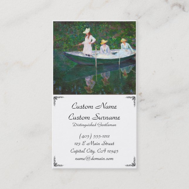 Carte De Visite Dans le bateau norvégien chez Giverny Claude Monet (Devant)