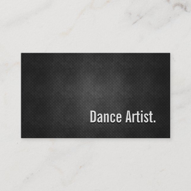 Carte De Visite Danse Artiste Cool Métal Noir Simplicité (Devant)
