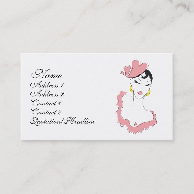 Carte De Visite danse d'amour. (Devant)