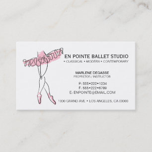 Carte De Visite Danse d'instruction d'école de ballet