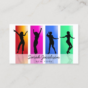 Carte De Visite Danseur silhouette noire Hip Hop Arc-en-ciel