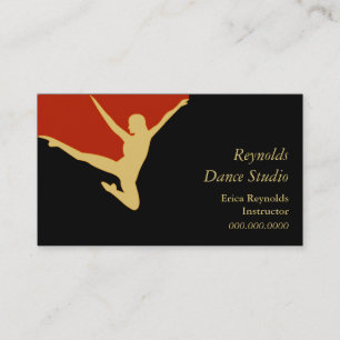 Carte De Visite Danseur Silhouette Or