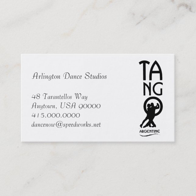 Carte De Visite Danseurs de salle de bal faisant Tango Dance Instr (Devant)