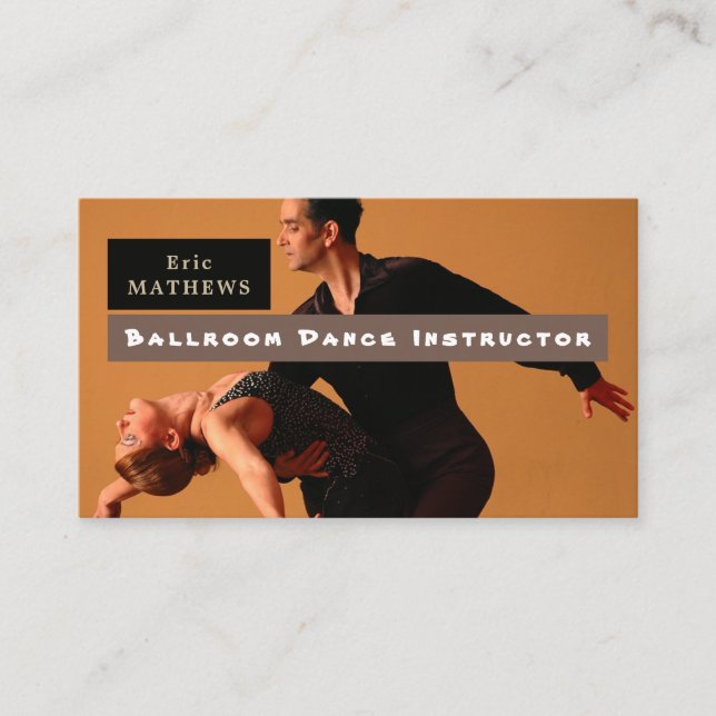 Carte De Visite Danseurs de salle de bal, instructeur de danse (Devant)