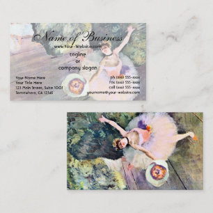 Carte De Visite Danseuse avec un bouquet de fleurs par Edgar Degas
