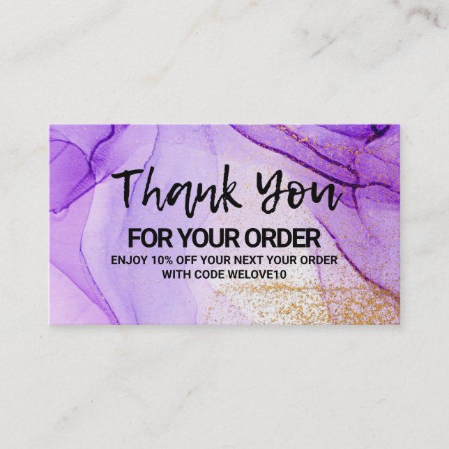 Carte de visite d'aquarelle Abstrait violet (Devant)