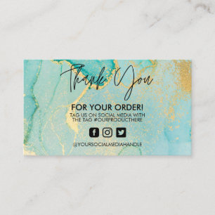 Carte de visite d'aquarelle Abstraite Turquoise