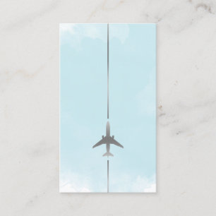 Carte de visite d'aquarelle bleu aviation