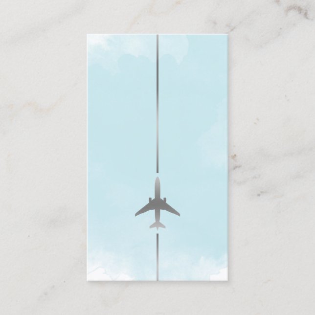 Carte de visite d'aquarelle bleu aviation (Devant)