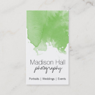 Carte de visite d'aquarelle Chic Lime Green