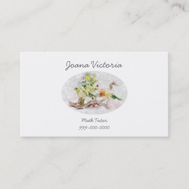 Carte de visite d'aquarelle de Bella d'hortensias (Devant)