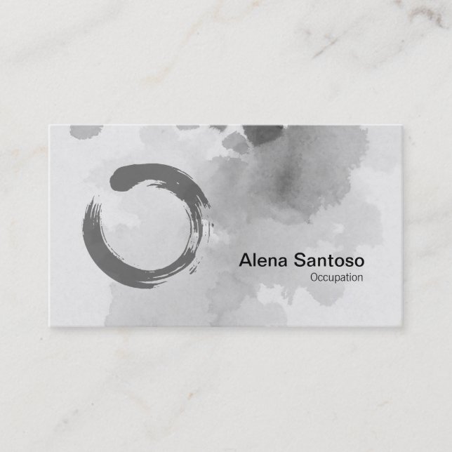 Carte de visite d'aquarelle Enso Zen (Devant)