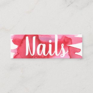 Carte de visite d'aquarelle Nails Technicien